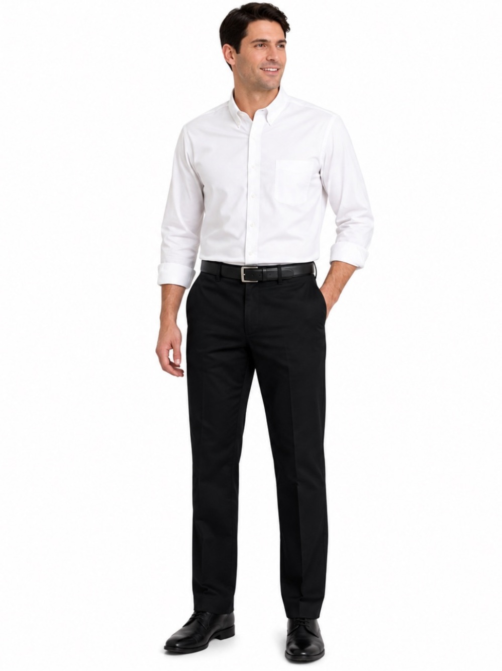 Dockers Classic Fit Black Flat Front Pants 100% Cotton 34x29